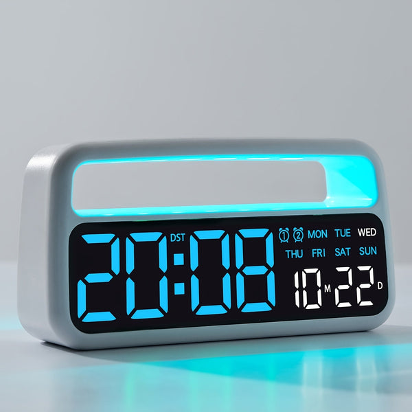 Ceas digital multifunctional cu afisaj LED, lumina de noapte si maner