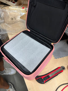 RESIGILAT — Geanta Cosmetica Pentru Make-up cu Oglinda LED  cu Touch, 26x23x11 cm Roz · Incomplet #001
