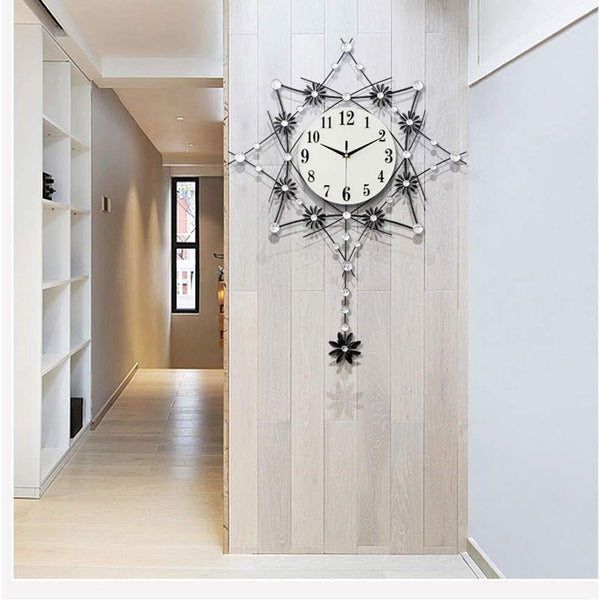 Ceas decorativ de perete metal cu pendul 60x60 cm design elegant