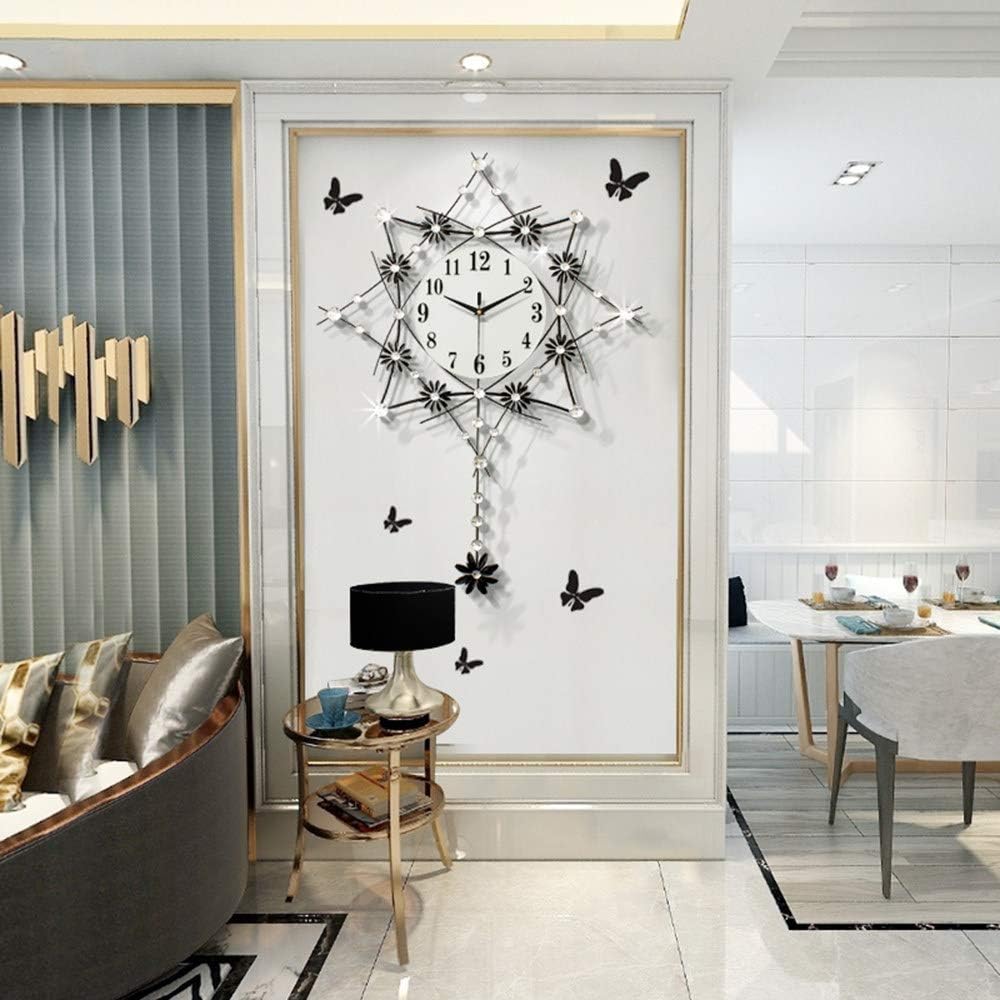 Ceas decorativ de perete metal cu pendul 60x60 cm design elegant