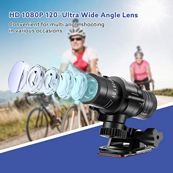 Camera video sport Andowl, 5MP, 30 FPS, rezistenta la apa, praf, 1000 mAh, Full HD