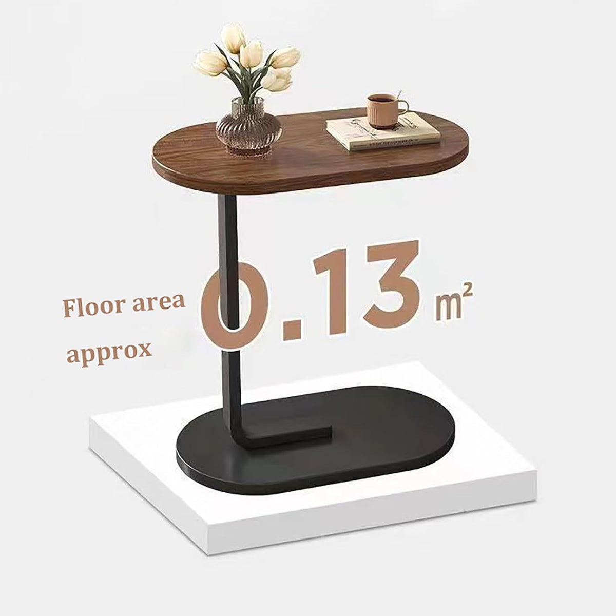 RESIGILAT - Masuta de cafea cu picior pentru pat/canapea, maro 40 x 28 x 55.5 cm