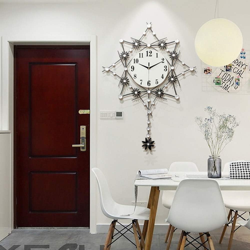 Ceas decorativ de perete metal cu pendul 60x60 cm design elegant