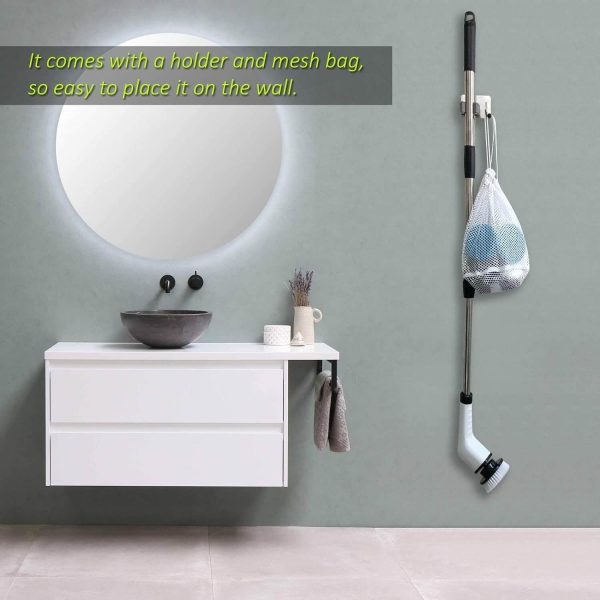 Perie electrica rotativa de curatate 9 in 1 – 9 capete multifunctionale, 2 viteze, maner telescopic