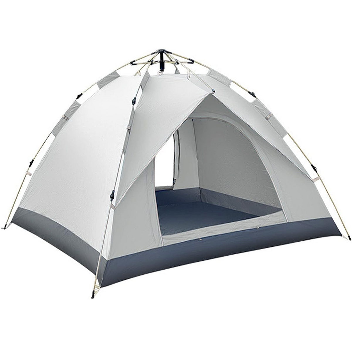 Cort camping 3-4 persoane cu deschidere automata pop-up, impermeabil, protectie UV, 2 usi