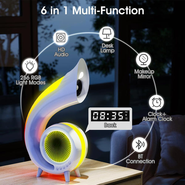 Boxa Bluetooth multifunctionala 6-în-1 cu lumini RGB dinamice