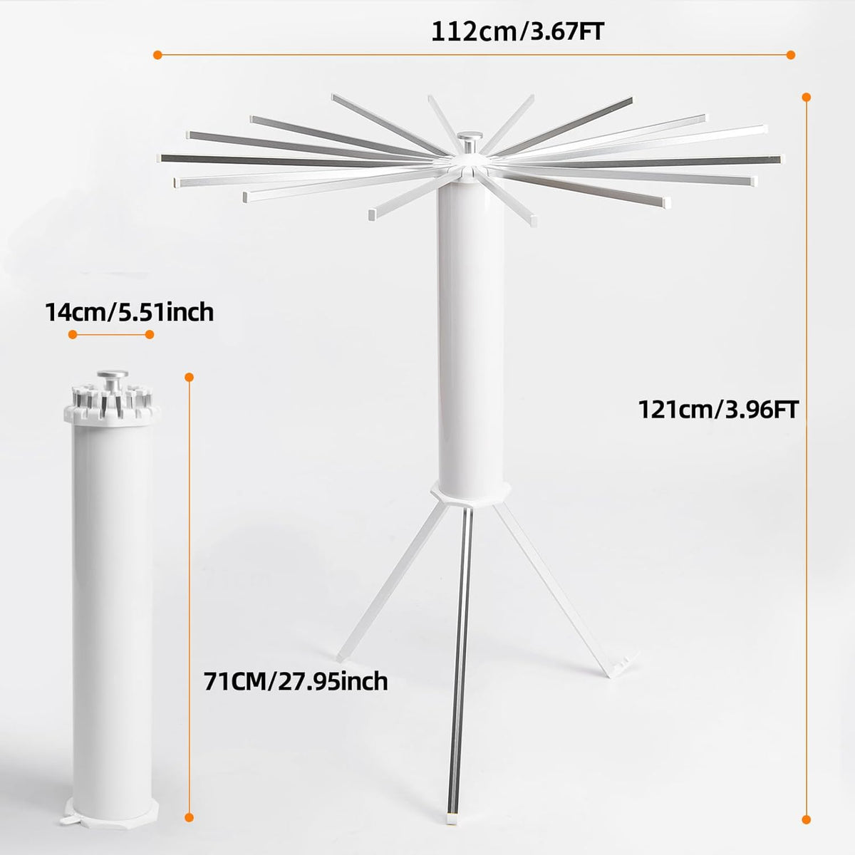 RESIGILAT - Uscator de rufe tip trepied, pliabil si compact, cu 16 brate rotative, pentru interior si exterior, 125cm
