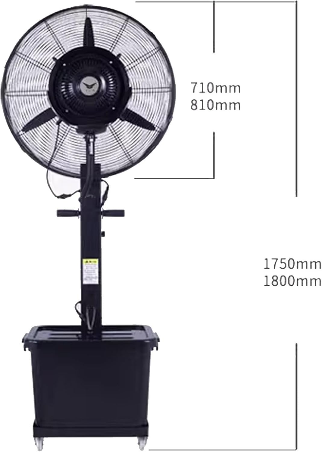 Ventilator industrial cu rezervor apa 40 litri, diametru 55cm, putere 160 W – 3 trepte