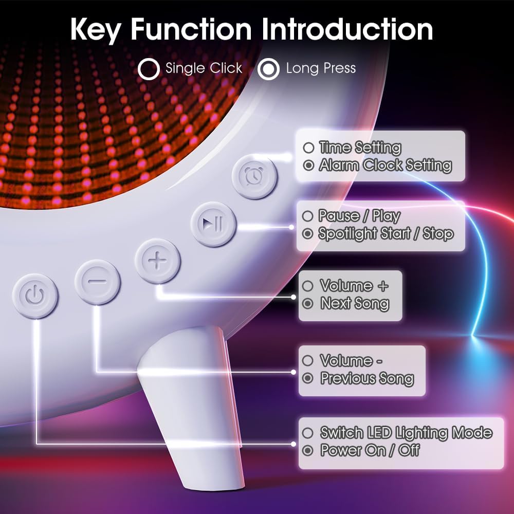 Boxa Bluetooth multifunctionala 6-în-1 cu lumini RGB dinamice