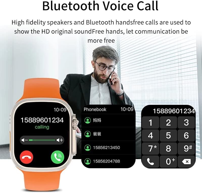 Ceas Smartwatch 8 Ultra Watch, 2.0&quot; IPS Full Touch, incarcare magnetica, apel Bluetooth, bratara, monitor de sanatate, unisex