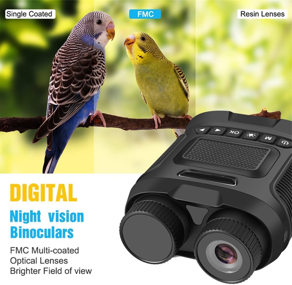 Binoclu profesional cu vedere nocturna in infrarosu, 2.5K UHD, zoom 8x, portabil, afisaj IPS, negru