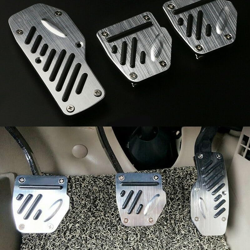 Set 3 placi antiderapante pentru pedale Auto, aliaj de Aluminiu