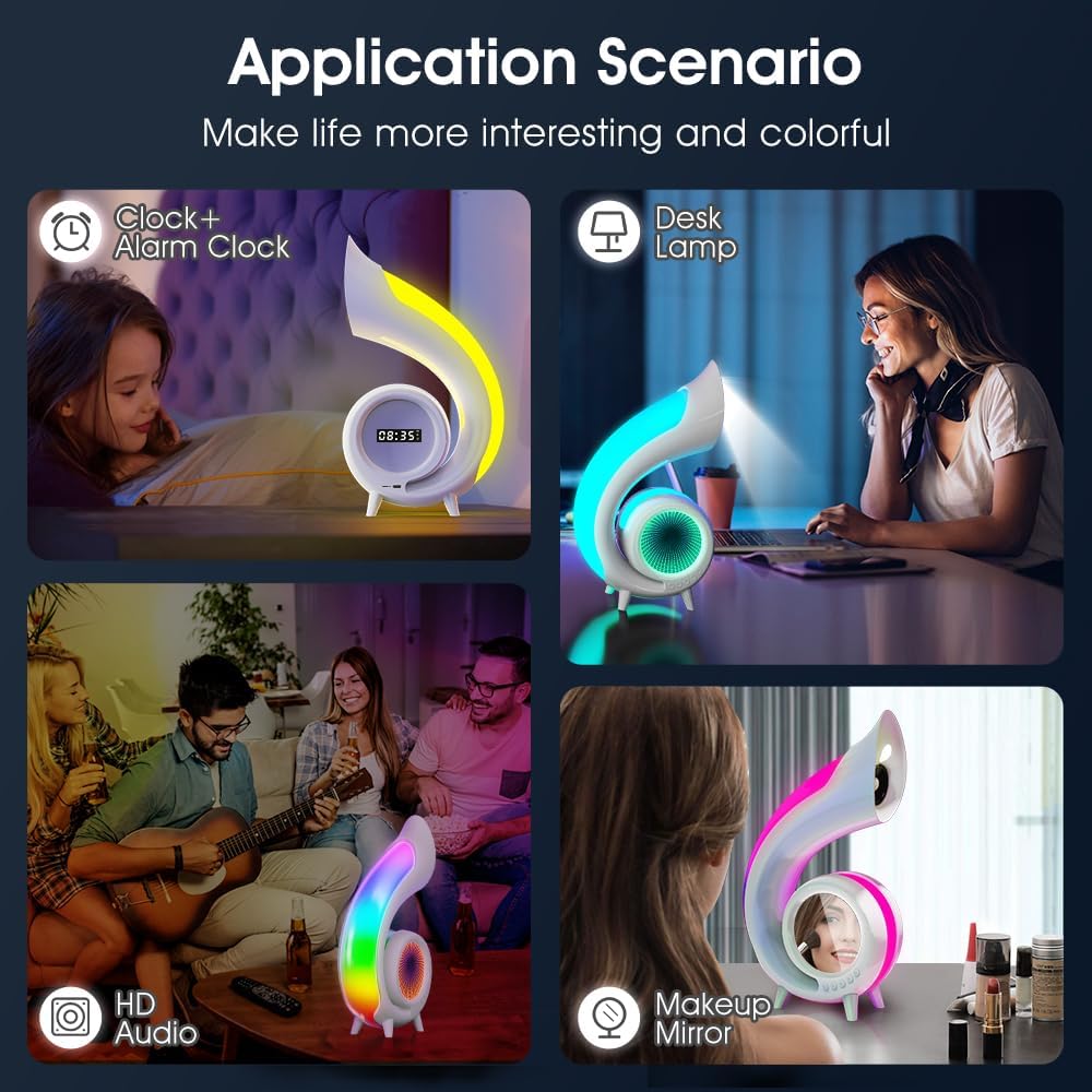 Boxa Bluetooth multifunctionala 6-în-1 cu lumini RGB dinamice