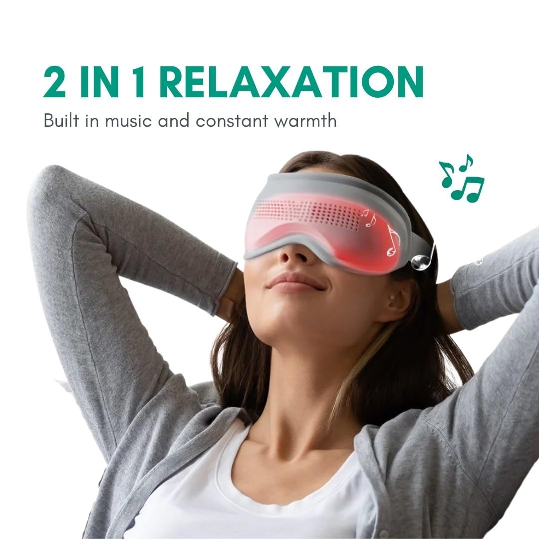 Masca inteligenta pentru ochi, cu compresa calda, EMS, microcurent si Bluetooth, reincarcabila