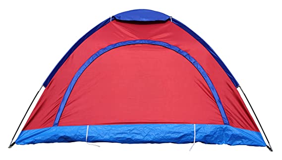 Cort camping 2-6 persoane cu plasa pentru insecte rosu/albastru