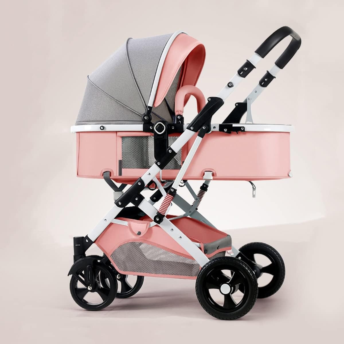 RESIGILAT  - Carucior 2 in 1 pentru copii, pliabil, cu suspensii, transformabil landou-sport, 0-36 luni, cos pentru accesorii