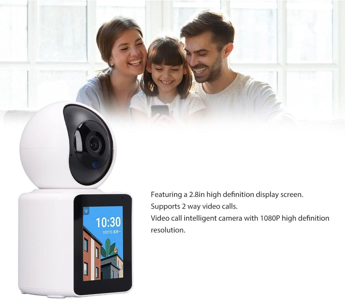 Camera Video WiFi 360° HD 1080p cu Comunicare Bidirectionala, Baby Monitor, Infrarosu, Detectare Miscarare, Stocare Cloud/SD