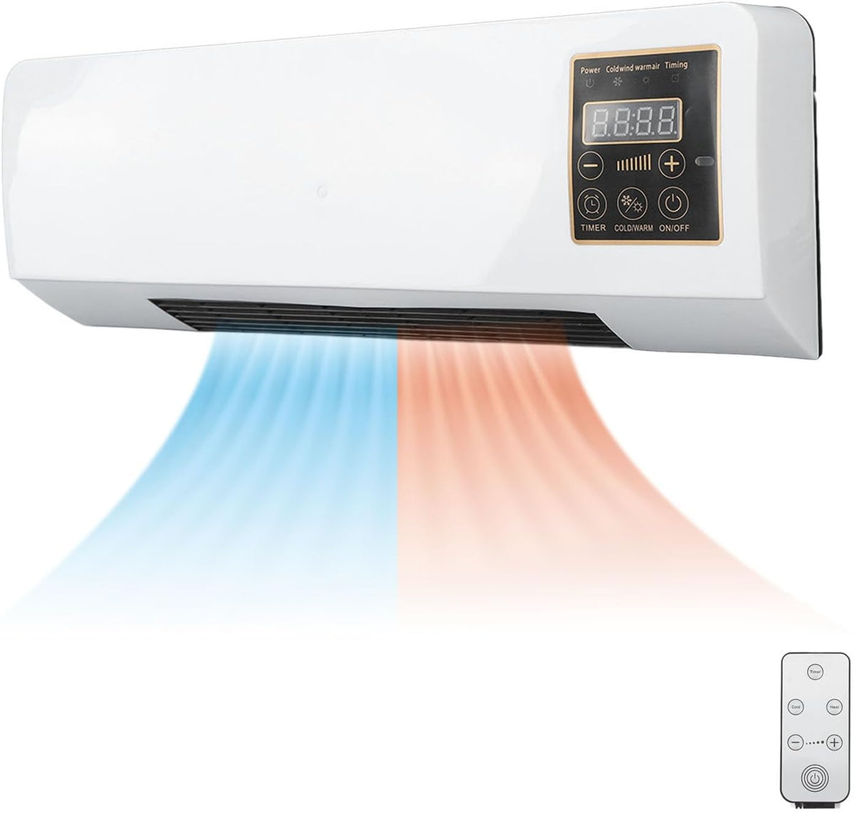 RESIGILAT - Mini aer conditionat cu ventilator, 2 in 1, 55 cm, Rece/Cald, 16 - 40 grade, 1800W, cu telecomanda, Alb