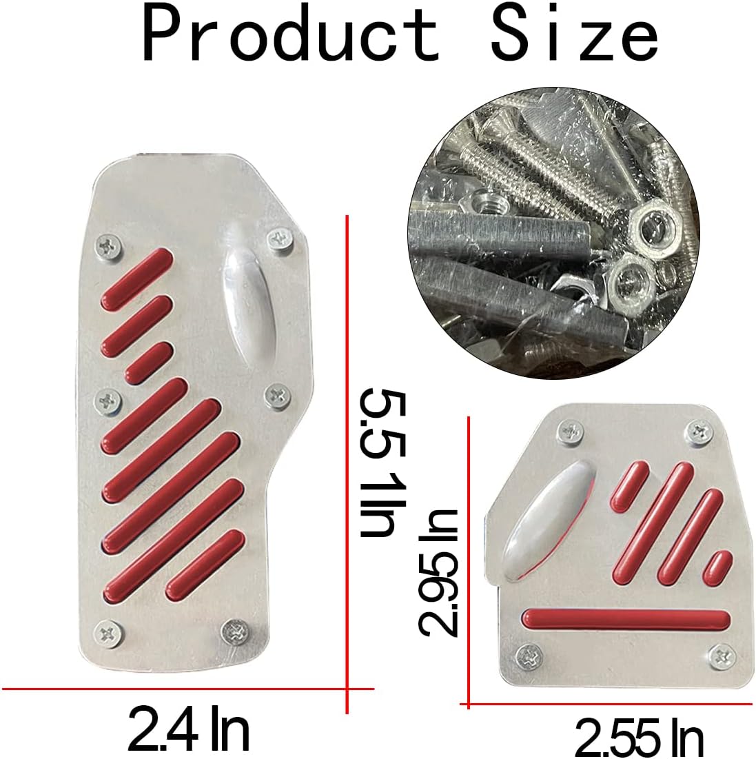 Set 3 placi antiderapante pentru pedale Auto, aliaj de Aluminiu
