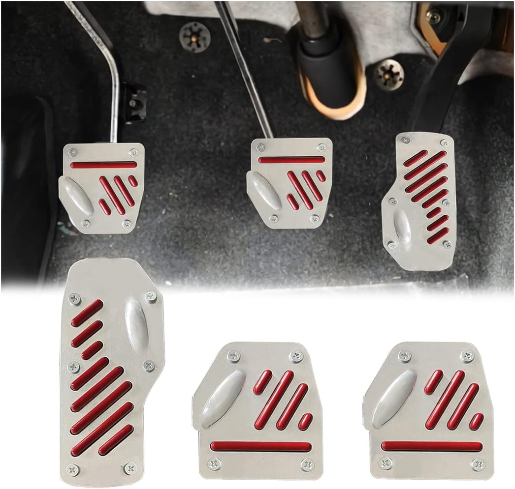Set 3 placi antiderapante pentru pedale Auto, aliaj de Aluminiu