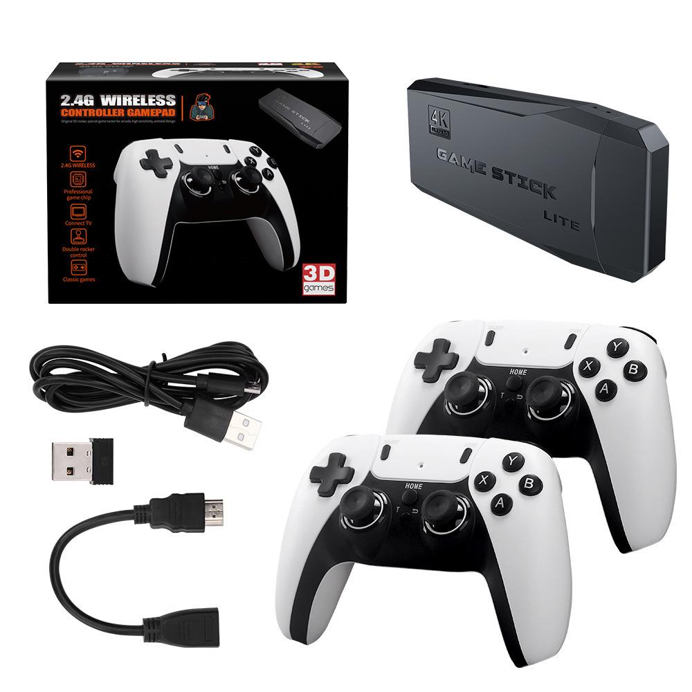 Consola de jocuri retro M8 PRO 64G 4K cu 2 controlere wireless pentru jocuri 3D, 20000+ jocuri, memorie 64G, cablu HDMI