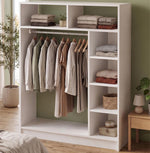 Dulap Deschis Dualis Alb 120cm Bara Umerase 6 Rafturi Organizare Haine
