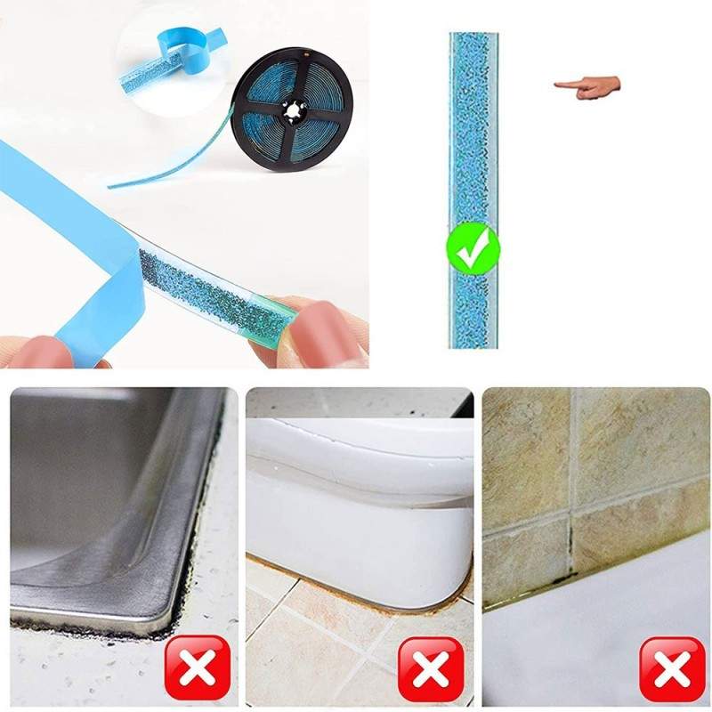Banda adeziva decorativa cu sclipici, rezistenta la apa, albastra, 6 m x 7,5 mm