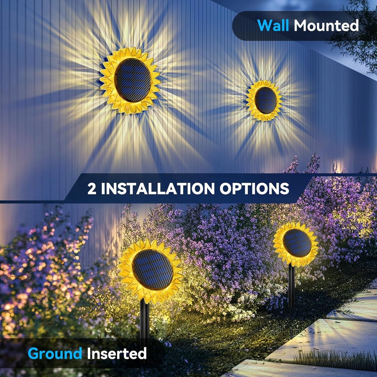 Lampa Solara de Gradina Floarea-soarelui LED Iluminare Automata Decorativa - detaliu produs
