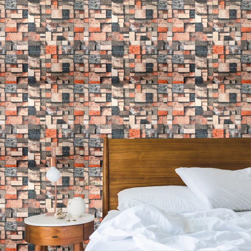 Tapet Autoadeziv 3D Mozaic Multicolor 70x77 cm Design Modern Usor de Montat - detaliu produs