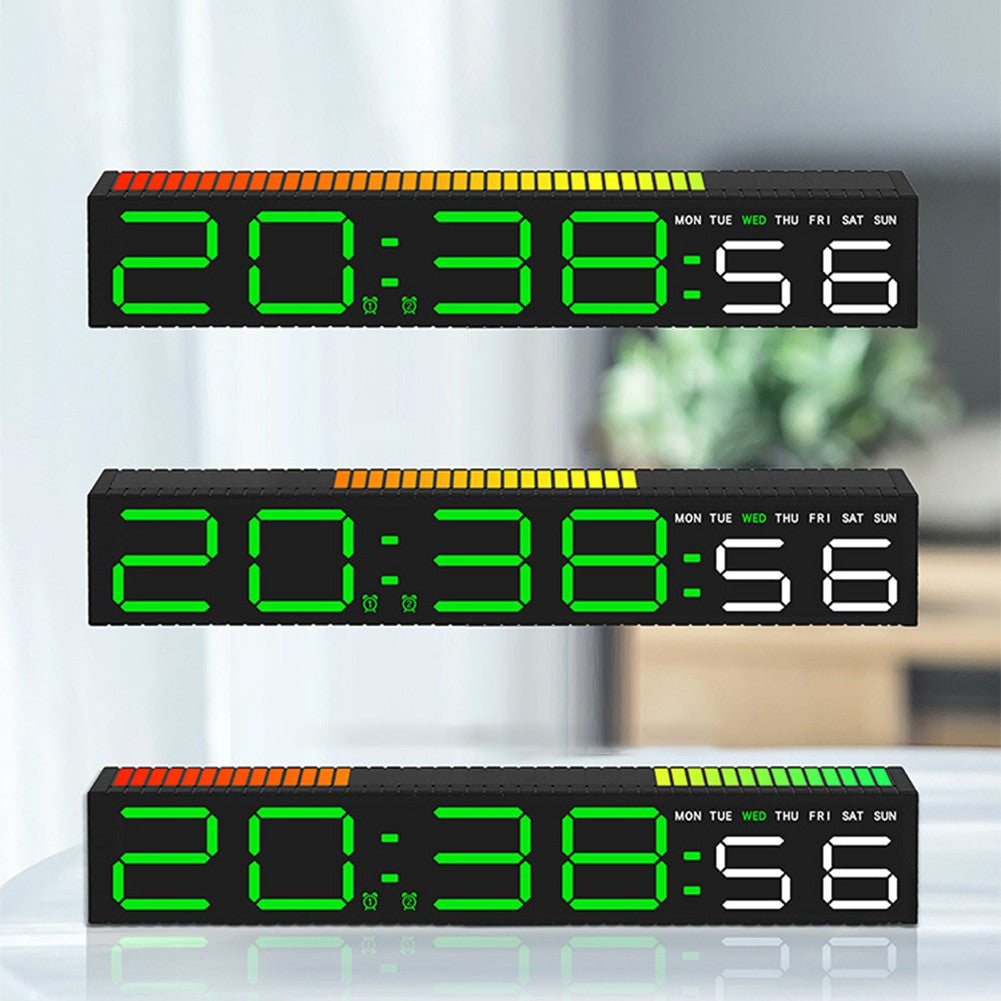 Ceas Electronic LED cu 2 Moduri de Afișare 9 Culori  si Functie Pickup Reactiva la Sunet