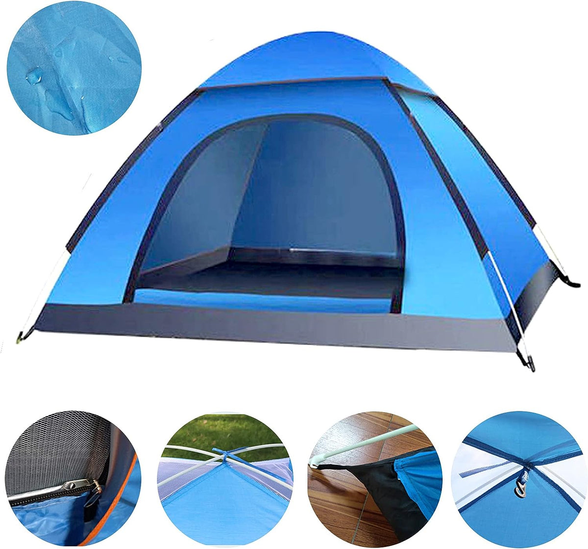 Cort camping cu deschidere automata pop-up, impermeabil, protectie UV, 2 usi