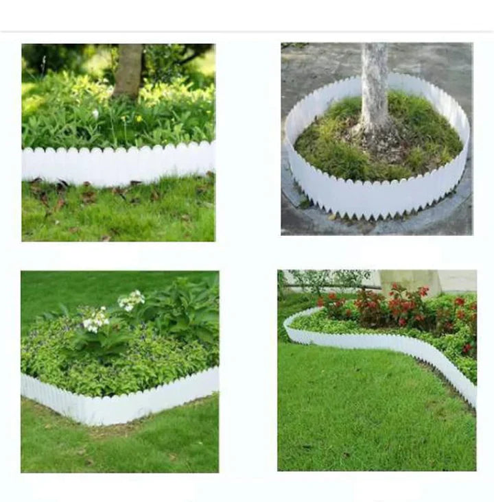 Set 6 bucati garduri decorative pentru gradina, albe, 1.2m x 22cm