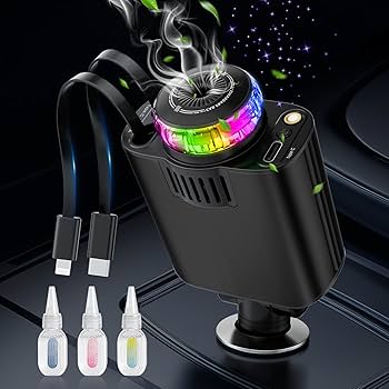 Incarcator Auto Retractabil 5 in 1, 45W PD, difuzor de parfum integrat, lumina ambientala