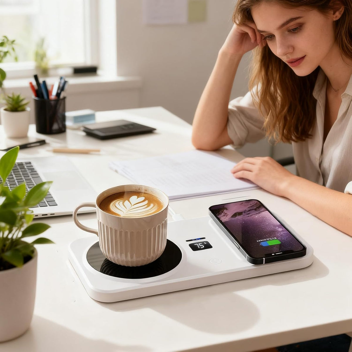 Incalzitor electric pentru cana cu incarcare wireless – control inteligent al temperaturii