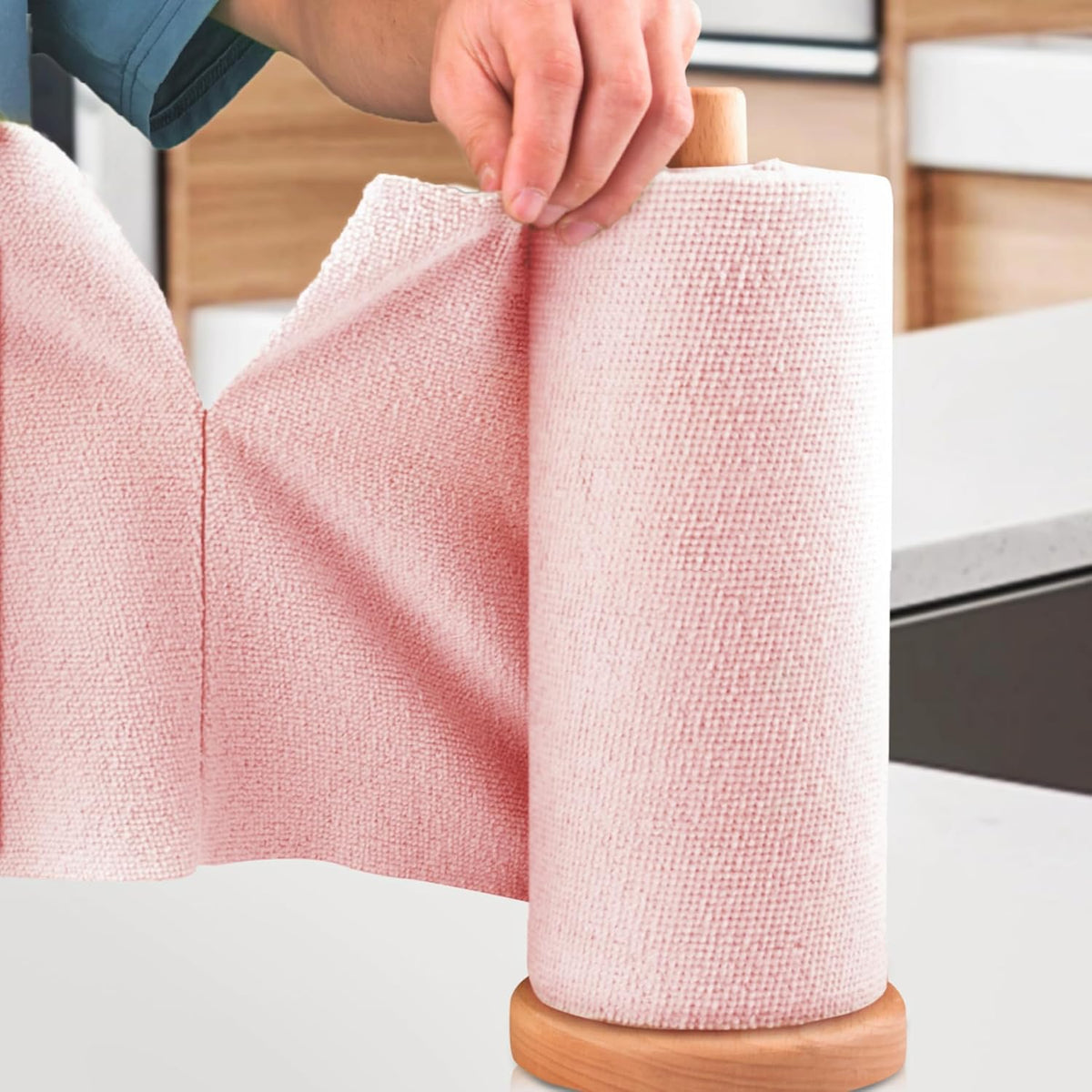 Set 30 lavete reutilizabile multifunctionale 30x30 cm cu suport