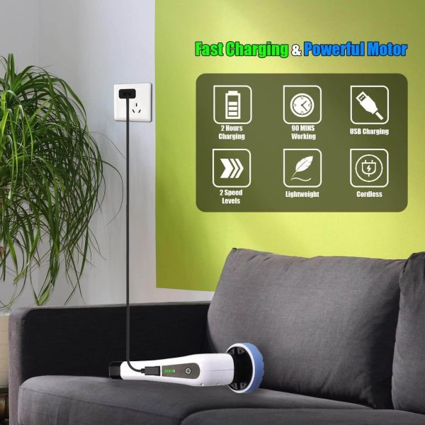 Perie electrica rotativa de curatate 9 in 1 – 9 capete multifunctionale, 2 viteze, maner telescopic