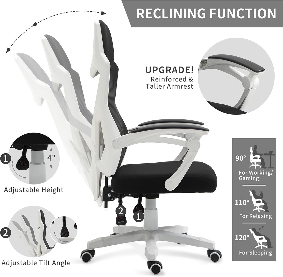 Scaun de Gaming Ergonomic Predator cu spătar ventilat și design futurist