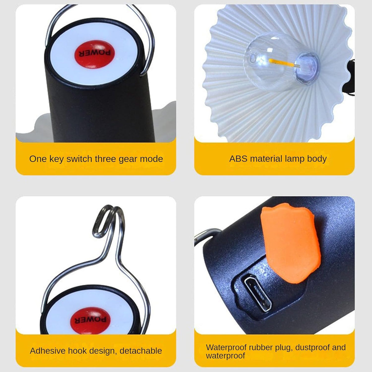 Lampa camping portabila, ghirlanda LED, rezistenta la apa, design bec oval, 5W