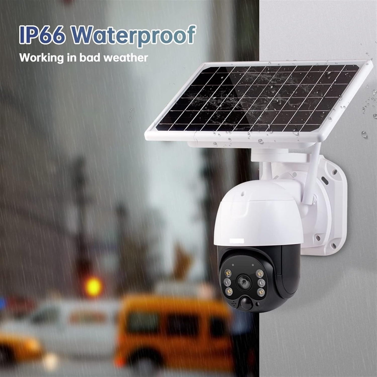 Camera de supraveghere wireless 5MP cu panou solar si rotire 355°, infrarosu, WiFi/4G