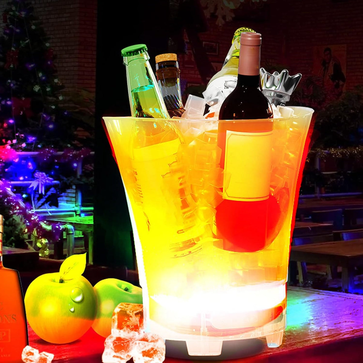 Frapiera gheata 5L cu iluminare LED si boxa wireless reincarcabila