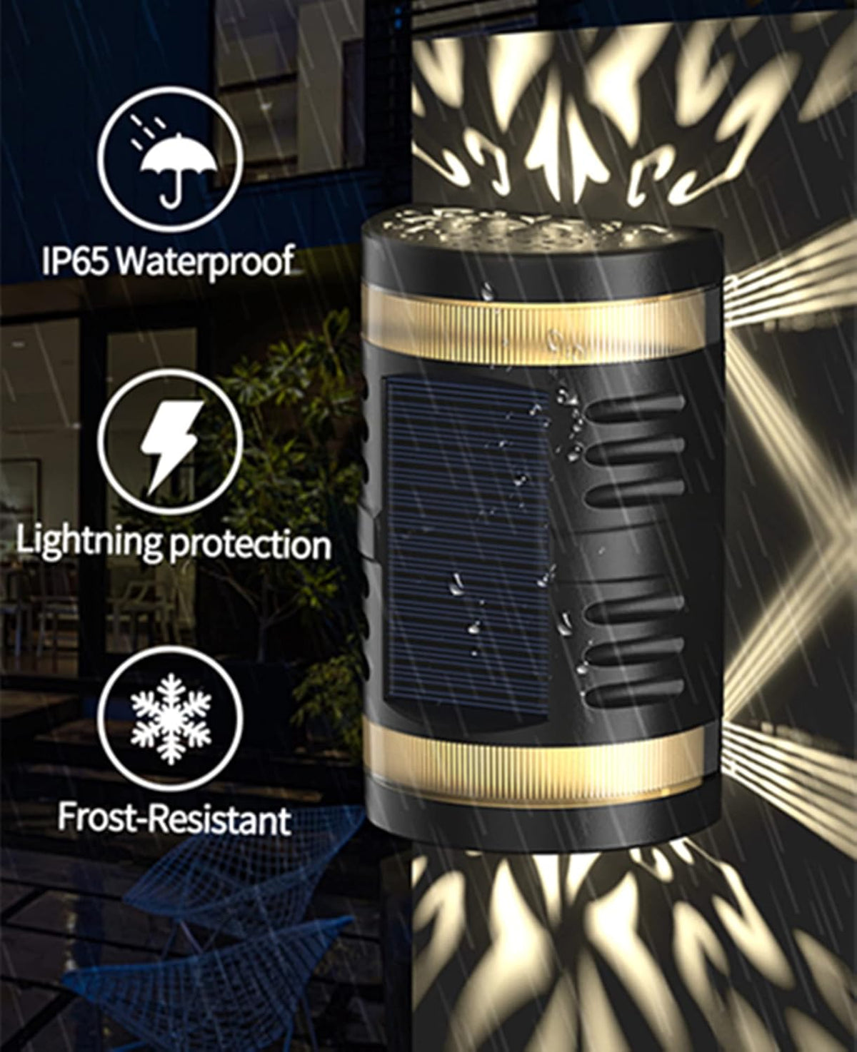 Lampa solara de exterior, pentru decorul Grădinii, cu funcție de proiecție
