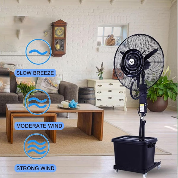 Ventilator industrial cu rezervor apa 40 litri, diametru 55cm, putere 230W – 3 trepte