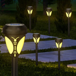 Set 2 lampi solare LED pentru exterior sub forma de fluture pentru gradina