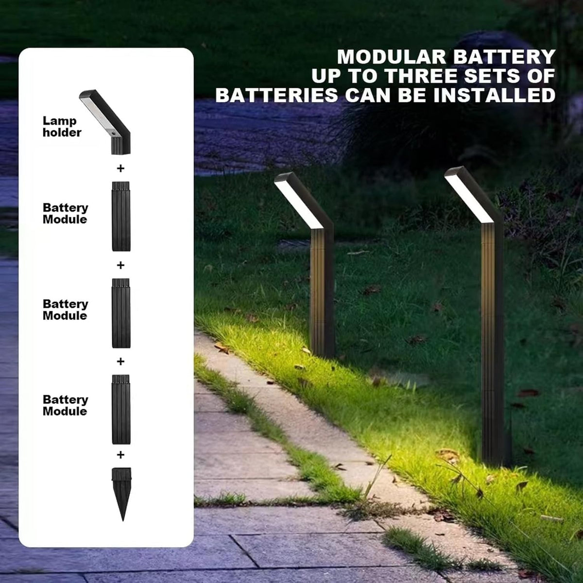 Lampa Solara LED pentru Gradina, 90 LED-uri, 3 Moduri Iluminare, Protectie IP65, Inaltime 83 cm, Culoare Negru