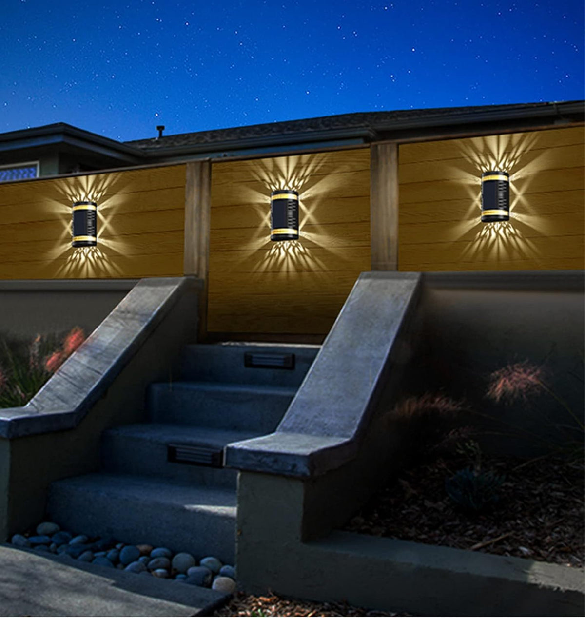 Lampa solara de exterior, pentru decorul Grădinii, cu funcție de proiecție