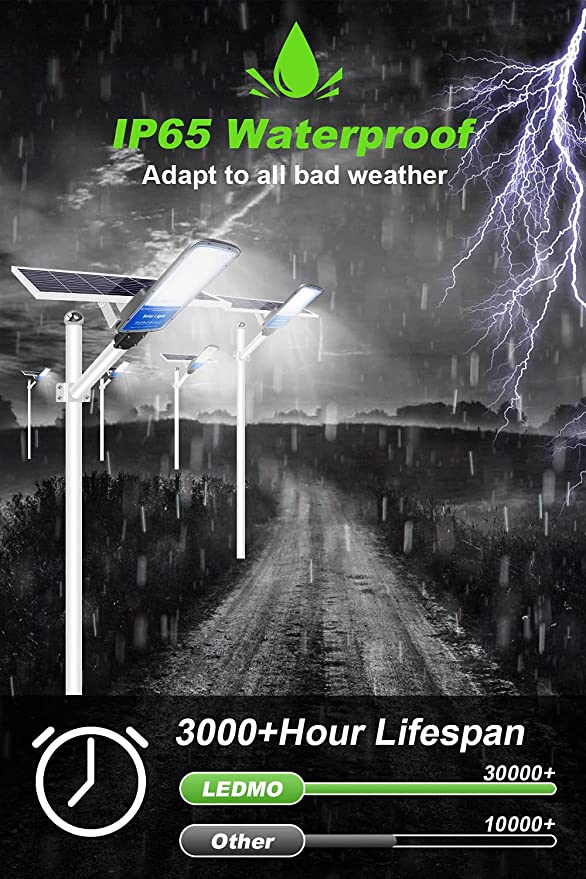 Lampa solara stradala LED cu panou solar 400W, brat montare si telecomanda, 13500 lumeni, 180 LED