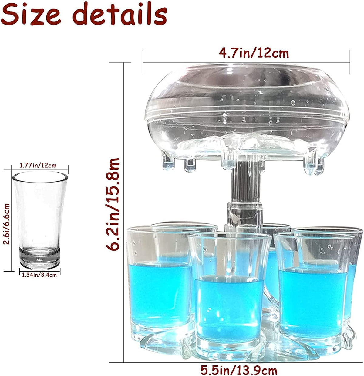 Dispenser pentru shoturi cu 6 pahare