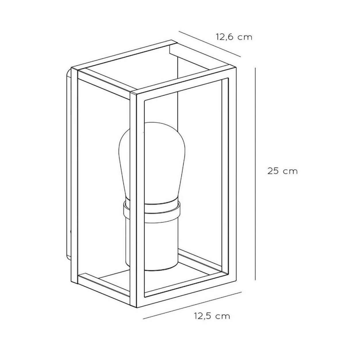 Lampa Perete Baie Carlyn Design Modern Negru IP54 Aluminiu - detaliu produs