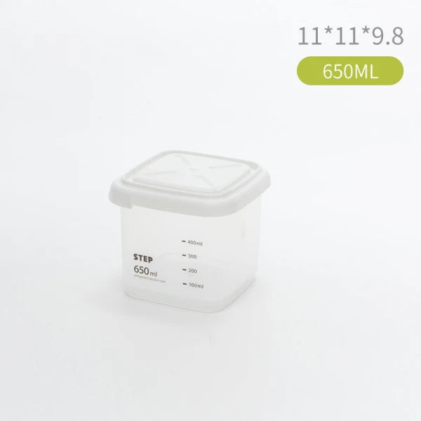 Set 3 Caserole pentru Depozitare cu Gramaj 240-1000 ml Alb Etansare Hermetica - detaliu produs