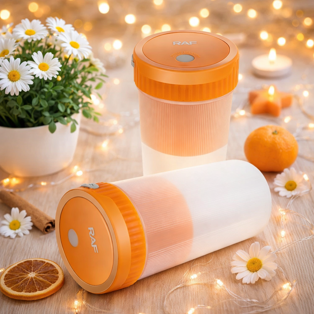 Blender portabil RAF R.2829O 300ml, reincarcabil USB, portocaliu